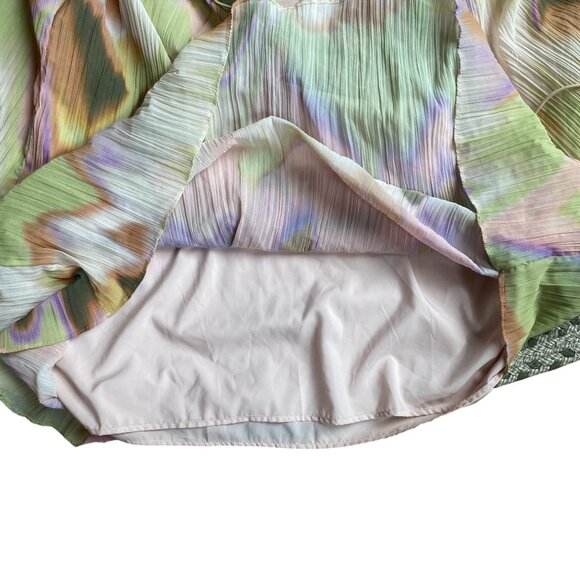 Steve Madden Nolita Halter Maxi Dress Sz L Tie Dye Watercolor Sheer Resortwear - Picture 12 of 16